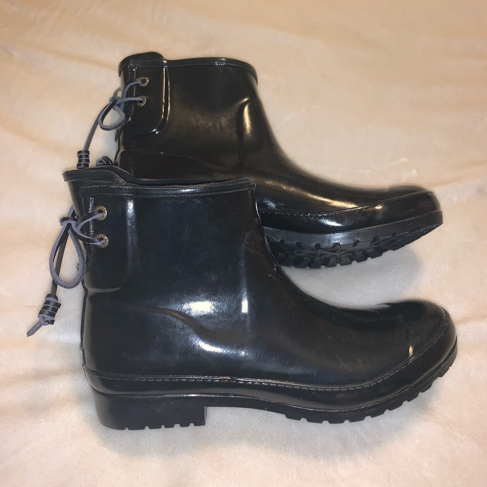 Black Short Sperry Rainboots